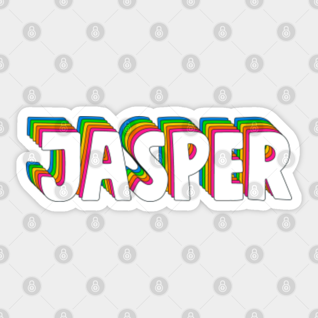 Hello My Name Is Jasper Rainbow Name Tag Jasper Sticker TeePublic
